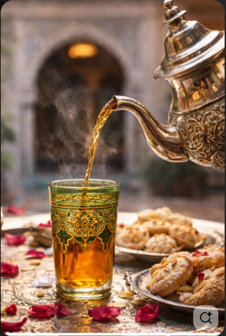 Moroccan mint tea service